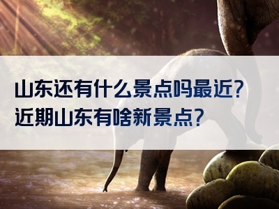 山东还有什么景点吗最近？近期山东有啥新景点？