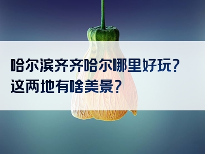 哈尔滨齐齐哈尔哪里好玩？这两地有啥美景？