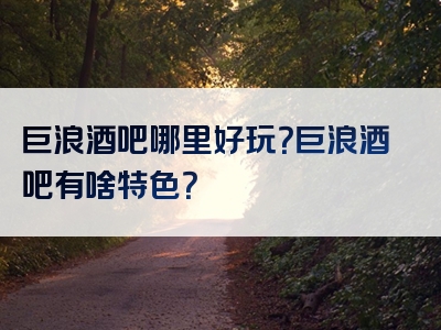 巨浪酒吧哪里好玩？巨浪酒吧有啥特色？