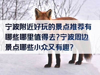 宁波附近好玩的景点推荐有哪些哪里值得去？宁波周边景点哪些小众又有趣？