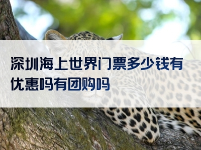 深圳海上世界门票多少钱有优惠吗有团购吗