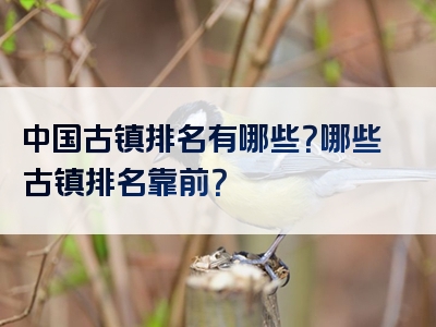 中国古镇排名有哪些？哪些古镇排名靠前？