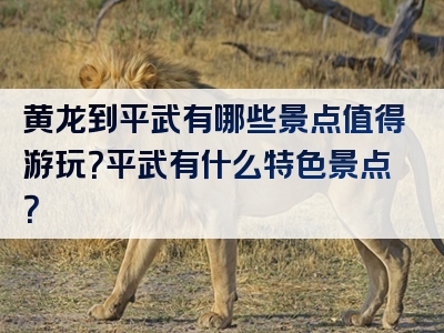 黄龙到平武有哪些景点值得游玩？平武有什么特色景点？