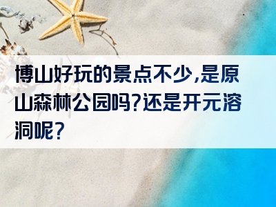 博山好玩的景点不少，是原山森林公园吗？还是开元溶洞呢？