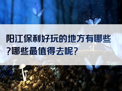 阳江保利好玩的地方有哪些？哪些最值得去呢？