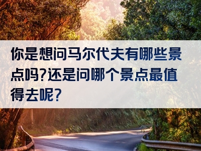 你是想问马尔代夫有哪些景点吗？还是问哪个景点最值得去呢？