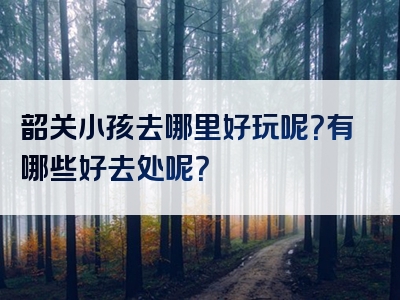 韶关小孩去哪里好玩呢？有哪些好去处呢？
