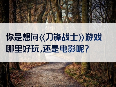 你是想问《刀锋战士》游戏哪里好玩，还是电影呢？