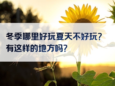 冬季哪里好玩夏天不好玩？有这样的地方吗？