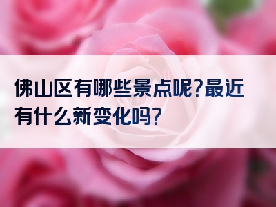 佛山区有哪些景点呢？最近有什么新变化吗？