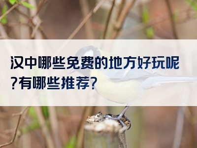 汉中哪些免费的地方好玩呢？有哪些推荐？