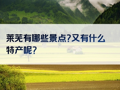 莱芜有哪些景点？又有什么特产呢？