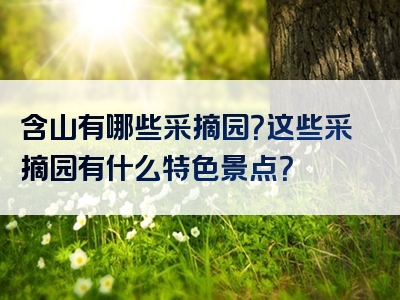 含山有哪些采摘园？这些采摘园有什么特色景点？