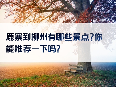 鹿寨到柳州有哪些景点？你能推荐一下吗？