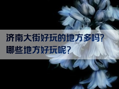 济南大街好玩的地方多吗？哪些地方好玩呢？