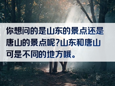 你想问的是山东的景点还是唐山的景点呢？山东和唐山可是不同的地方哦。