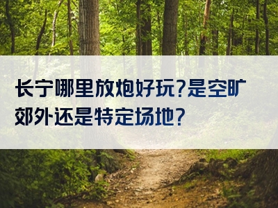 长宁哪里放炮好玩？是空旷郊外还是特定场地？