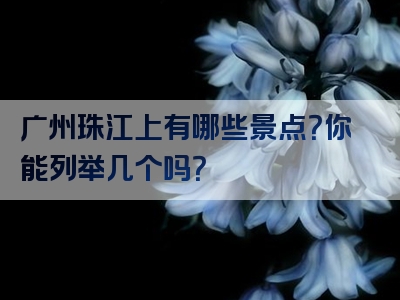 广州珠江上有哪些景点？你能列举几个吗？