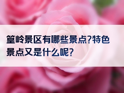 篁岭景区有哪些景点？特色景点又是什么呢？