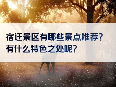 宿迁景区有哪些景点推荐？有什么特色之处呢？