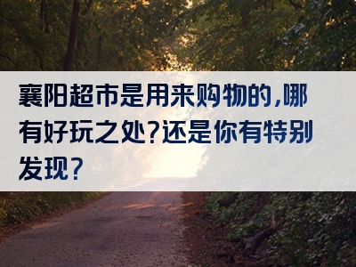 襄阳超市是用来购物的，哪有好玩之处？还是你有特别发现？