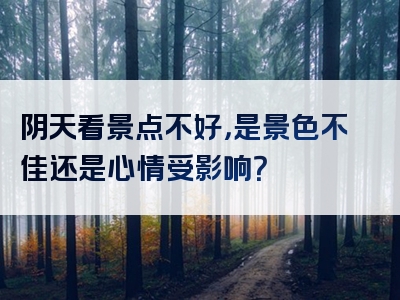 阴天看景点不好，是景色不佳还是心情受影响？