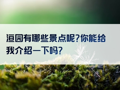 洹园有哪些景点呢？你能给我介绍一下吗？