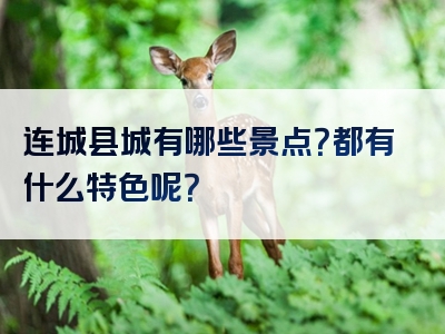 连城县城有哪些景点？都有什么特色呢？