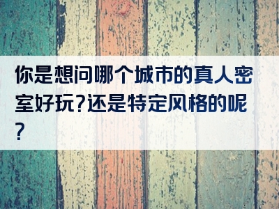 你是想问哪个城市的真人密室好玩？还是特定风格的呢？