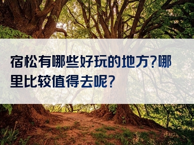 宿松有哪些好玩的地方？哪里比较值得去呢？