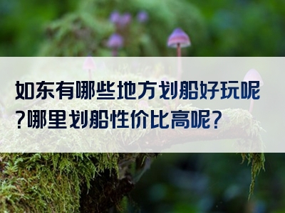 如东有哪些地方划船好玩呢？哪里划船性价比高呢？