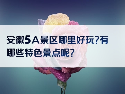 安徽5A景区哪里好玩？有哪些特色景点呢？