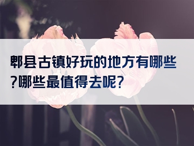 郫县古镇好玩的地方有哪些？哪些最值得去呢？