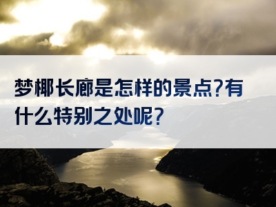 梦椰长廊是怎样的景点？有什么特别之处呢？