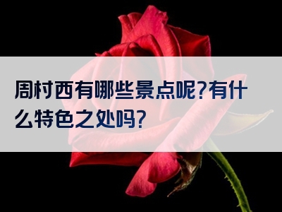 周村西有哪些景点呢？有什么特色之处吗？