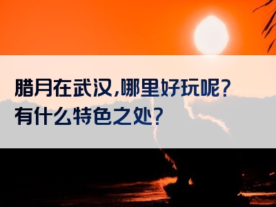 腊月在武汉，哪里好玩呢？有什么特色之处？