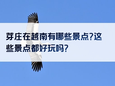 芽庄在越南有哪些景点？这些景点都好玩吗？