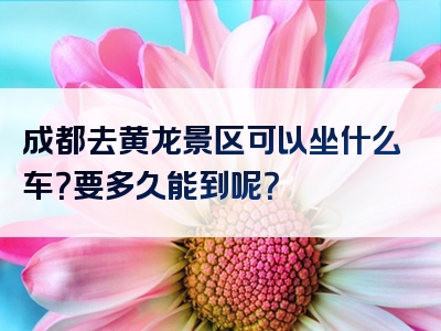 成都去黄龙景区可以坐什么车？要多久能到呢？