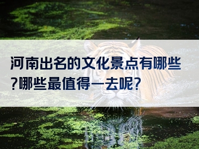 河南出名的文化景点有哪些？哪些最值得一去呢？