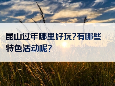 昆山过年哪里好玩？有哪些特色活动呢？