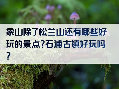 象山除了松兰山还有哪些好玩的景点？石浦古镇好玩吗？