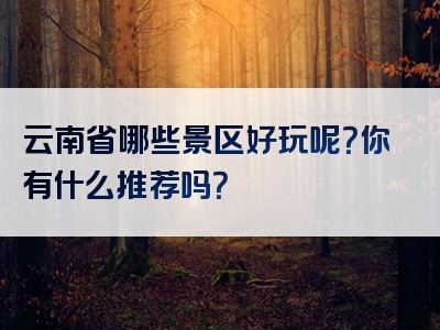 云南省哪些景区好玩呢？你有什么推荐吗？