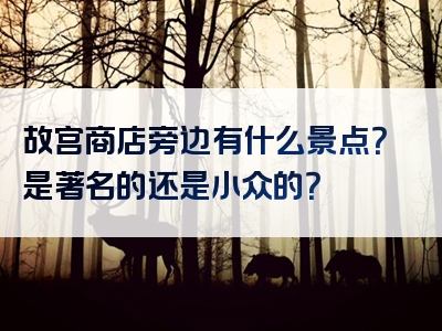 故宫商店旁边有什么景点？是著名的还是小众的？