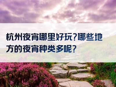 杭州夜宵哪里好玩？哪些地方的夜宵种类多呢？