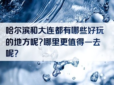 哈尔滨和大连都有哪些好玩的地方呢？哪里更值得一去呢？