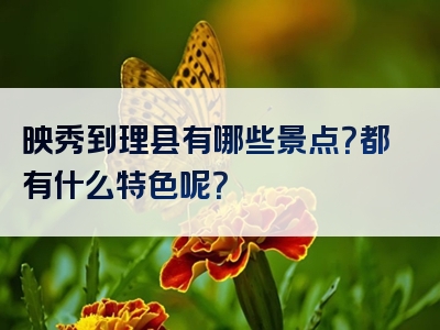 映秀到理县有哪些景点？都有什么特色呢？