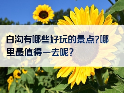 白沟有哪些好玩的景点？哪里最值得一去呢？