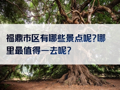 福鼎市区有哪些景点呢？哪里最值得一去呢？