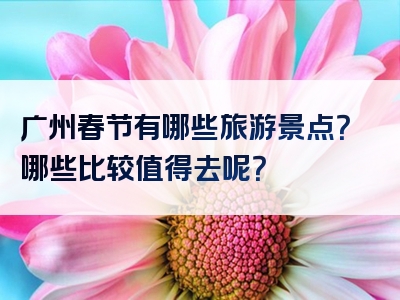 广州春节有哪些旅游景点？哪些比较值得去呢？