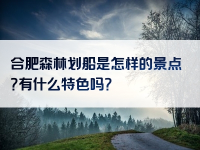 合肥森林划船是怎样的景点？有什么特色吗？